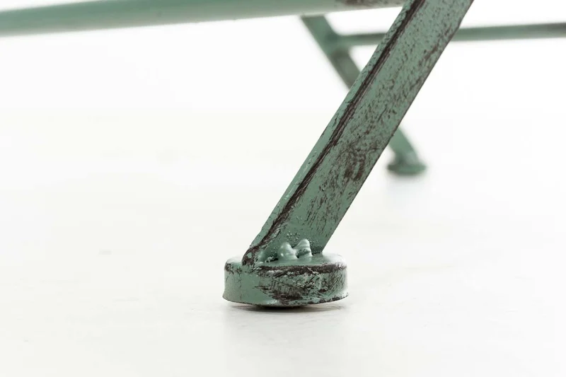 Chaise de jardin balcon terrasse design rustique pliable en métal vert vieilli 10_0003035