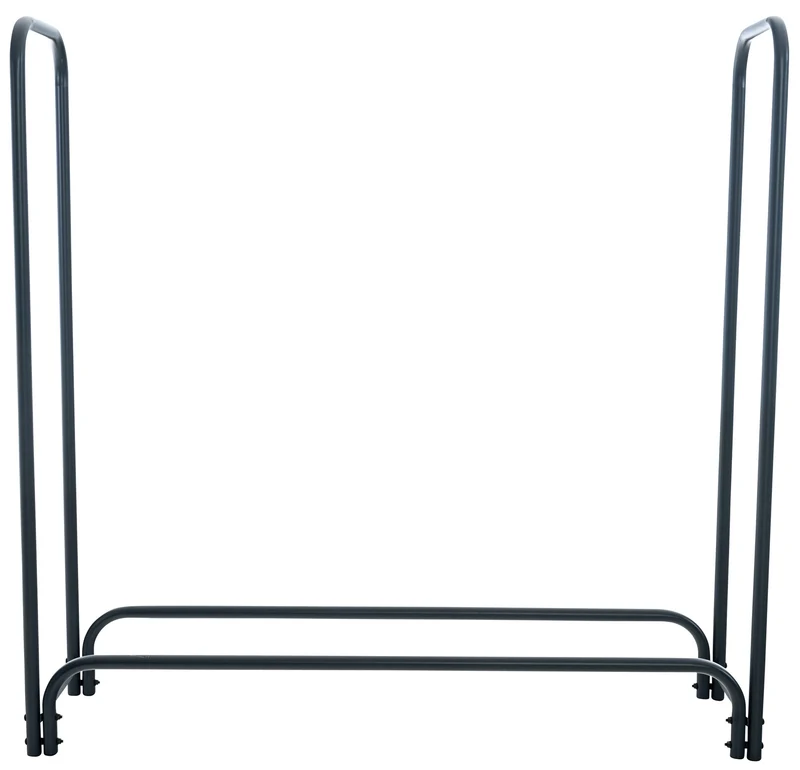 Range-bûches porte-bois de cheminée style industriel 120x120 cm en métal anthracite 10_0003581