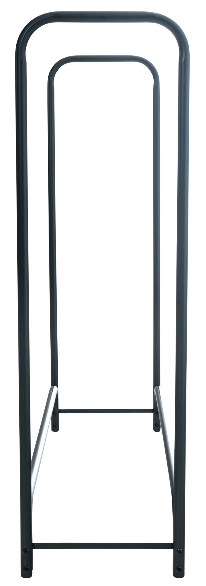 Range-bûches porte-bois de cheminée style industriel 120x120 cm en métal anthracite 10_0003581