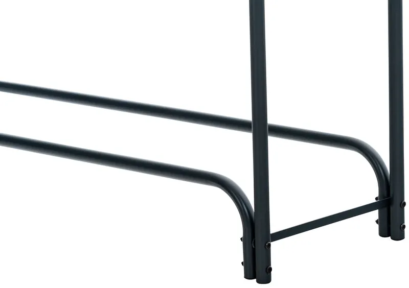 Range-bûches porte-bois de cheminée style industriel 120x120 cm en métal anthracite 10_0003581