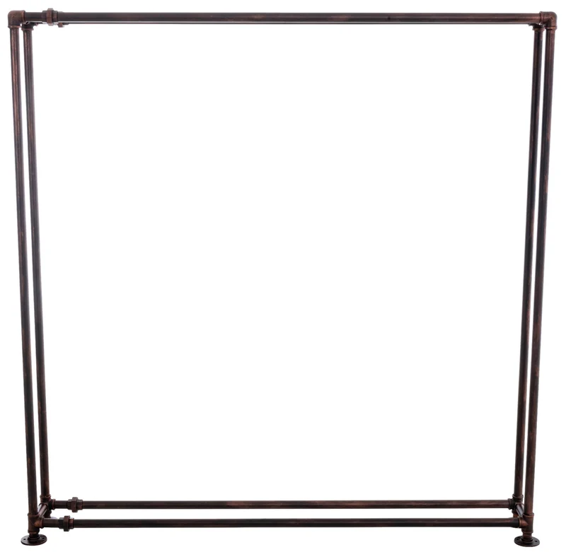 Range-bûches porte-bois de cheminée style industriel 178x178 cm en métal bronze 10_0003580