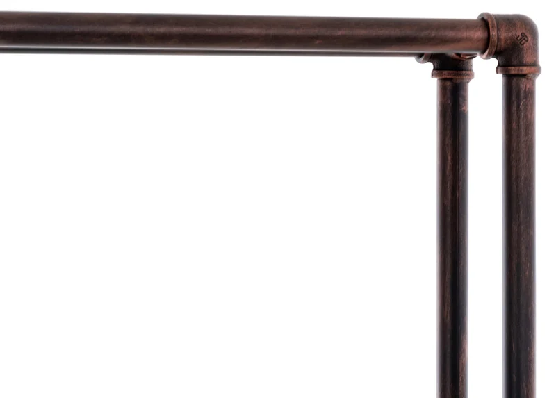 Range-bûches porte-bois de cheminée style industriel 178x178 cm en métal bronze 10_0003580