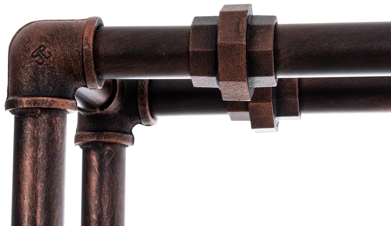 Range-bûches porte-bois de cheminée style industriel 178x178 cm en métal bronze 10_0003580