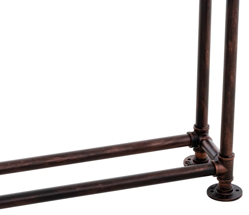 Range-bûches porte-bois de cheminée style industriel 178x178 cm en métal bronze 10_0003580