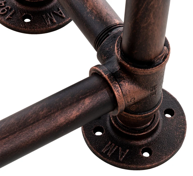 Range-bûches porte-bois de cheminée style industriel 178x178 cm en métal bronze 10_0003580