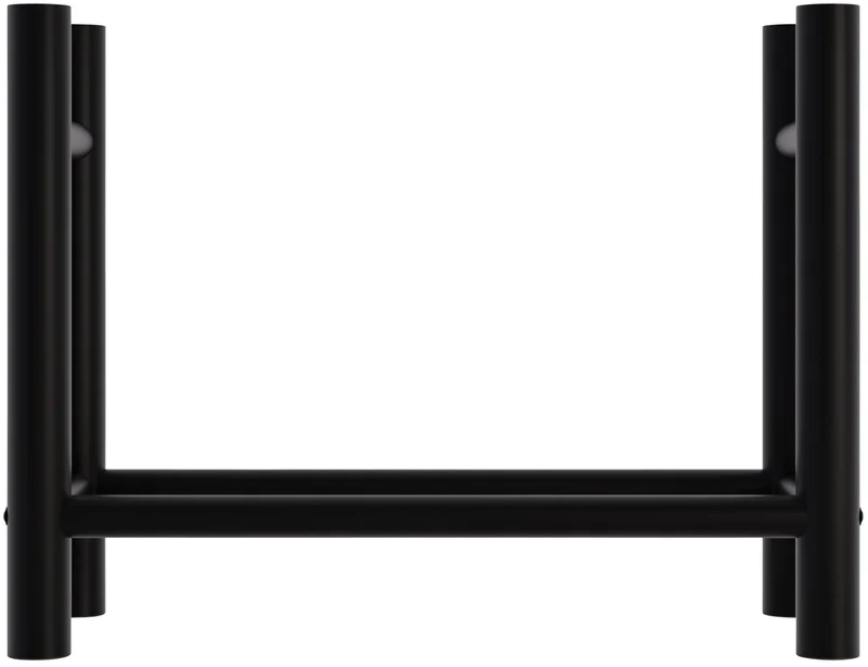 Range-bûches support bois de cheminée pour intérieur pieds ronds 80x60 cm en métal noir 10_0003571