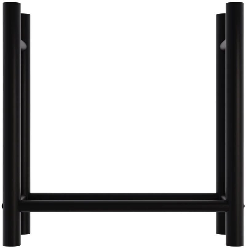 Range-bûches support bois de cheminée pour intérieur pieds ronds 80x80 cm en métal noir 10_0003572