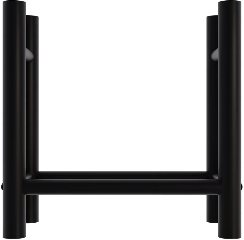 Range-bûches support bois de cheminée pour intérieur pieds ronds 80x60 cm en métal noir 10_0003570