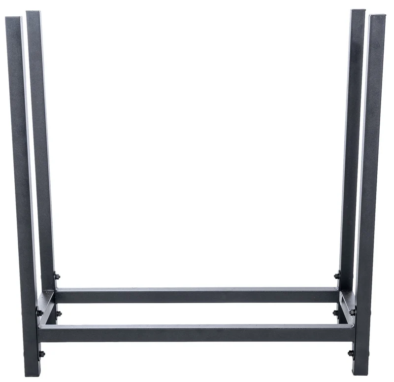 Petit range-bûches étagère support bois de cheminée 62x60 cm en métal noir mat 10_0003534