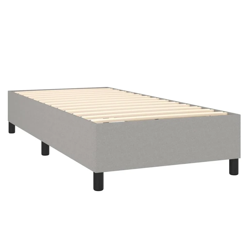 Cadre de lit LED avec sommier tête de lit matelas 90x200cm tissu gris clair TDL0209455
