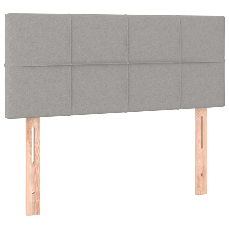 Cadre de lit LED avec sommier tête de lit matelas 90x200cm tissu gris clair TDL0209442