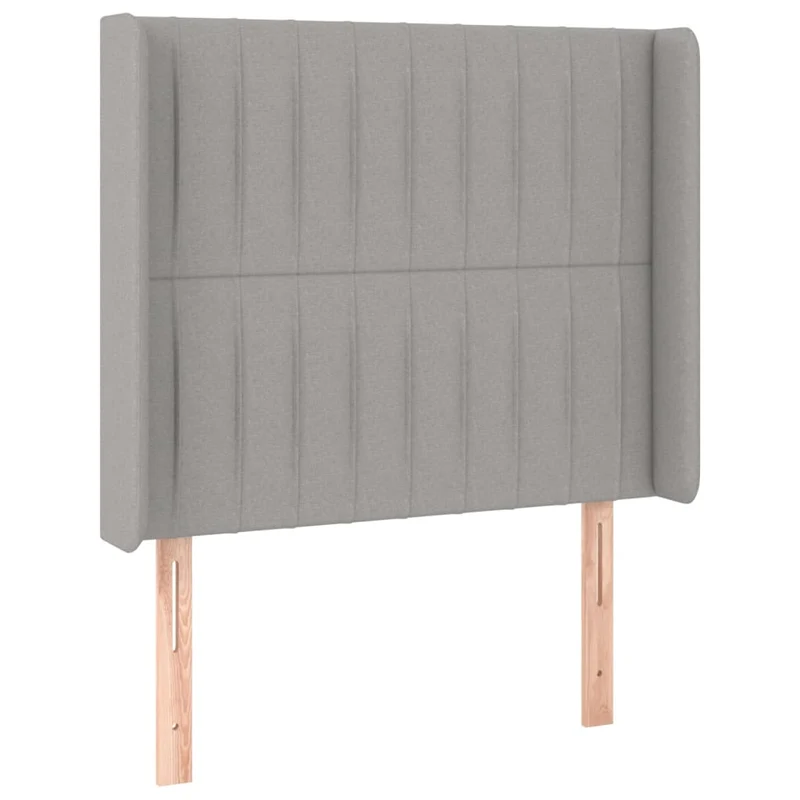 Cadre de lit LED avec sommier tête de lit matelas 90x200cm tissu gris clair TDL0209463