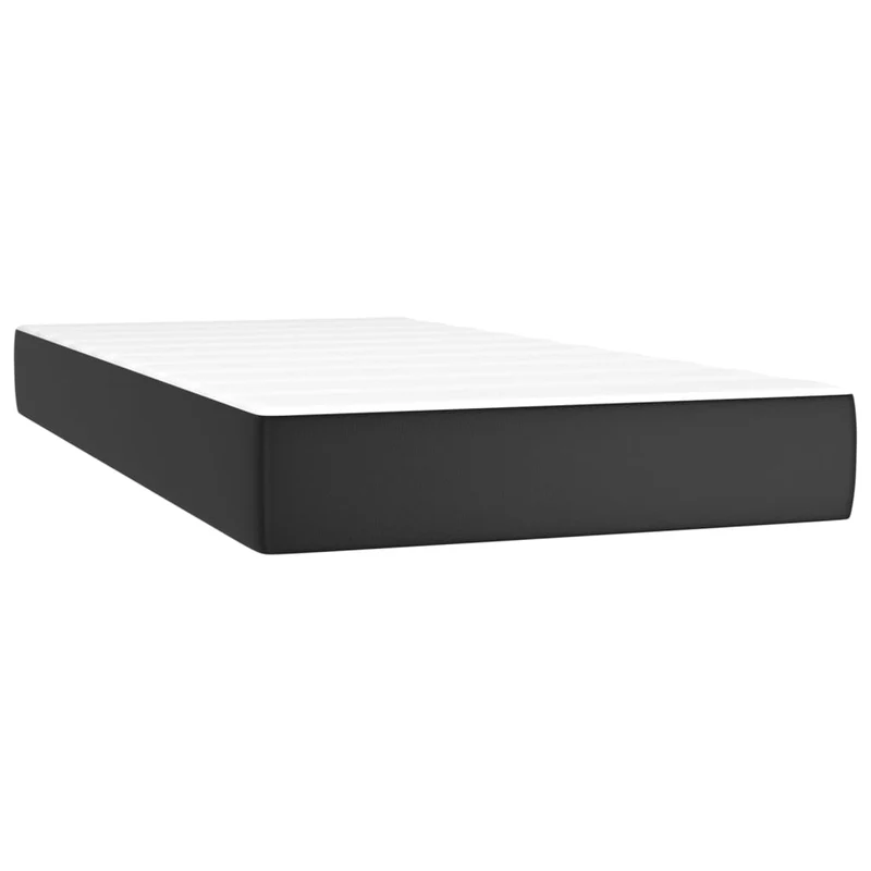 Cadre de lit LED avec sommier tête de lit matelas 100x200cm synthétique noir TDL0209303