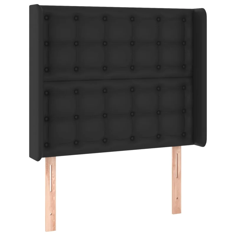 Cadre de lit LED avec sommier tête de lit matelas 100x200cm synthétique noir TDL0209308