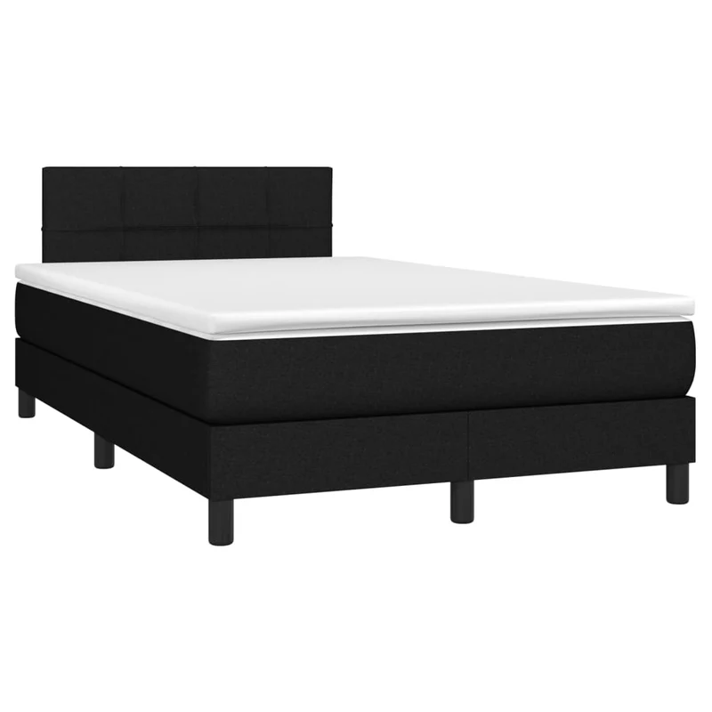 Cadre de lit LED avec sommier tête de lit matelas 120 x 200 cm tissu noir TDL0209285