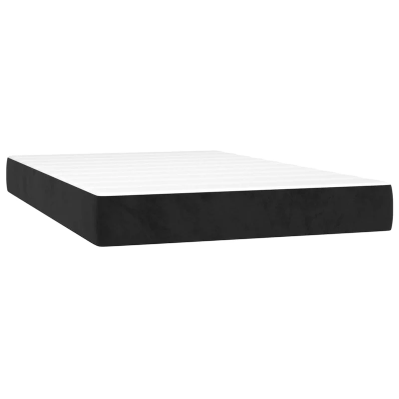 Cadre de lit LED avec sommier tête de lit matelas 120 x 200 cm tissu velours noir TDL0209274