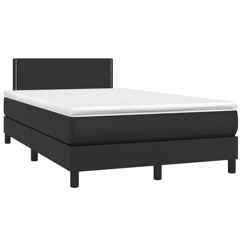 Cadre de lit LED avec sommier tête de lit matelas 120x200cm synthétique noir TDL0209265