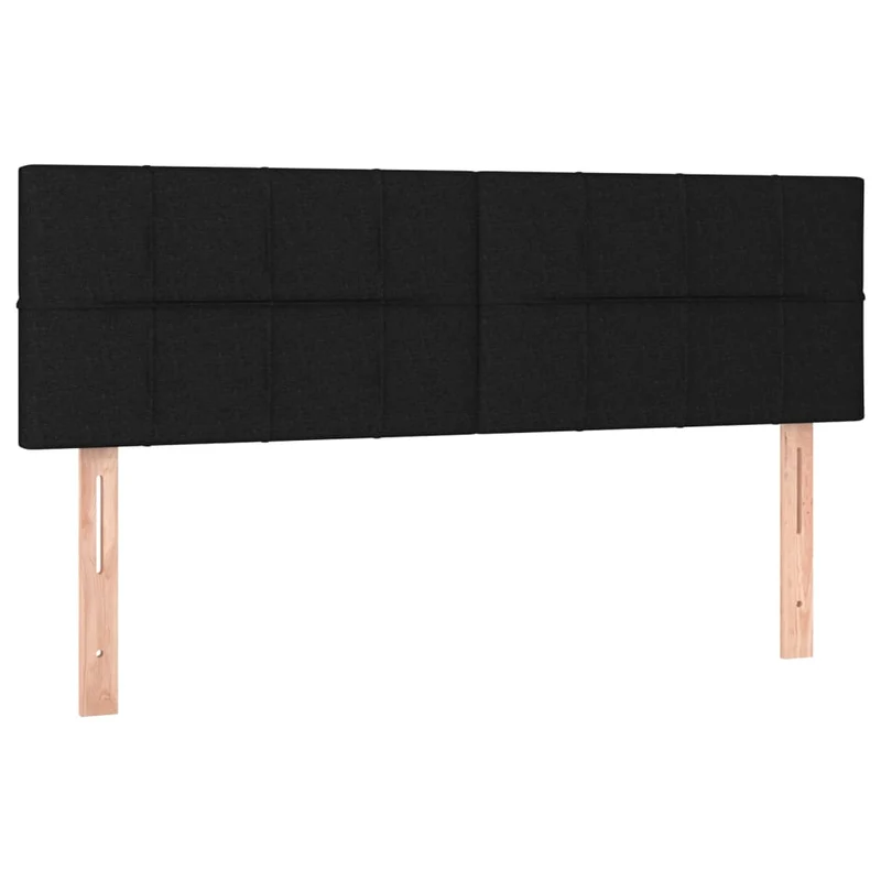 Cadre de lit LED avec sommier tête de lit matelas 140x190 cm tissu noir TDL0209258