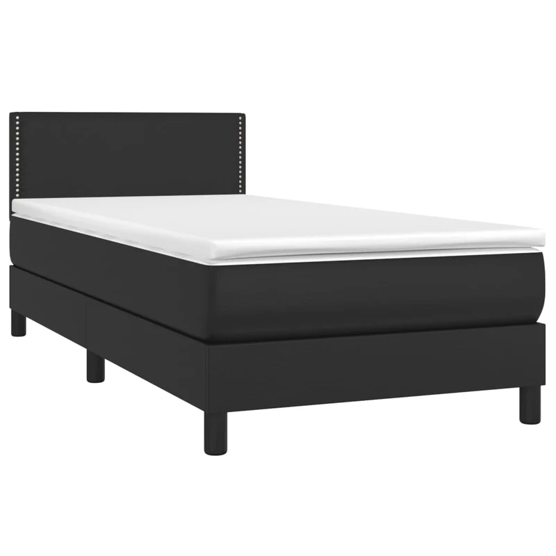 Cadre de lit LED avec sommier tête de lit matelas 90x200 cm synthétique noir TDL0209039
