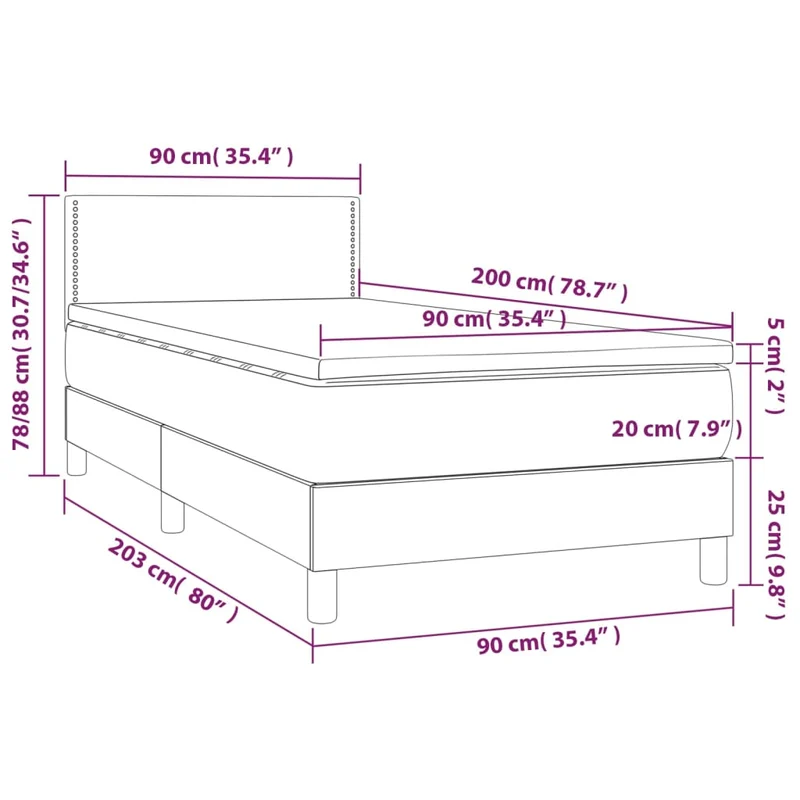 Cadre de lit LED avec sommier tête de lit matelas 90x200 cm synthétique noir TDL0209039
