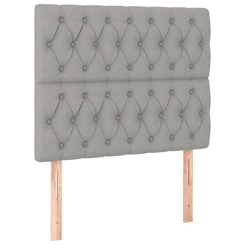 Cadre de lit LED avec sommier tête de lit matelas 90x200cm tissu gris clair TDL0209453