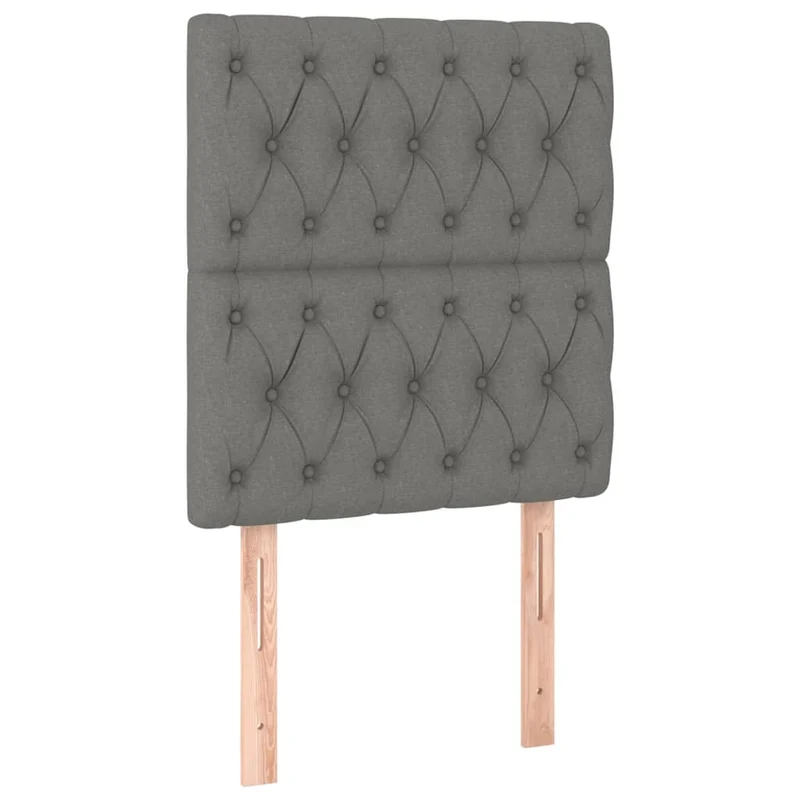 Cadre de lit LED avec sommier tête de lit matelas 80x200cm tissu gris foncé TDL0209427