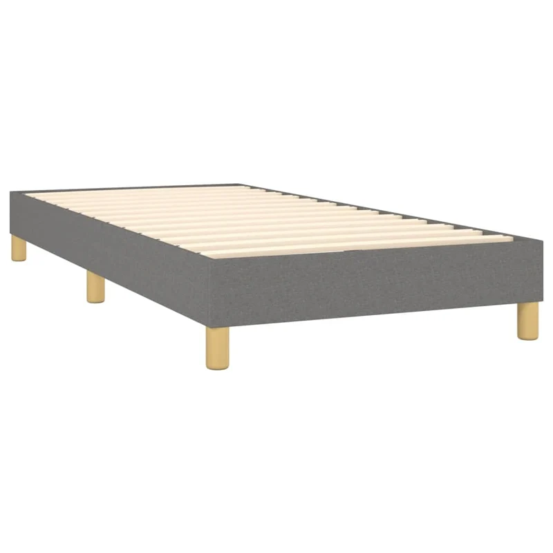 Cadre de lit LED avec sommier tête de lit matelas 90x200cm tissu gris foncé TDL0209384