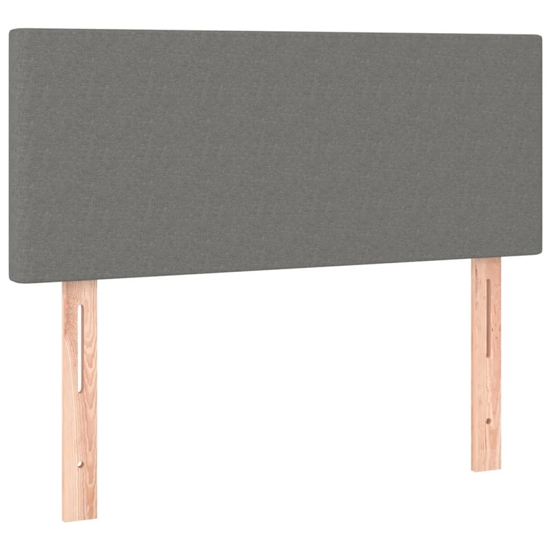 Cadre de lit LED avec sommier tête de lit matelas 90x200cm tissu gris foncé TDL0209384