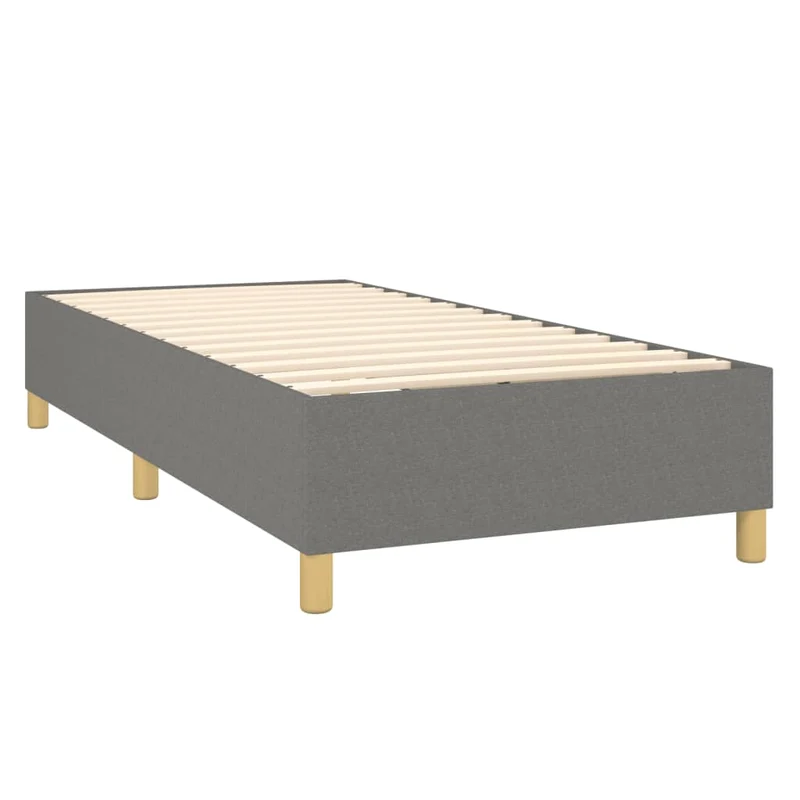 Cadre de lit LED avec sommier tête de lit matelas 90x200cm tissu gris foncé TDL0209368