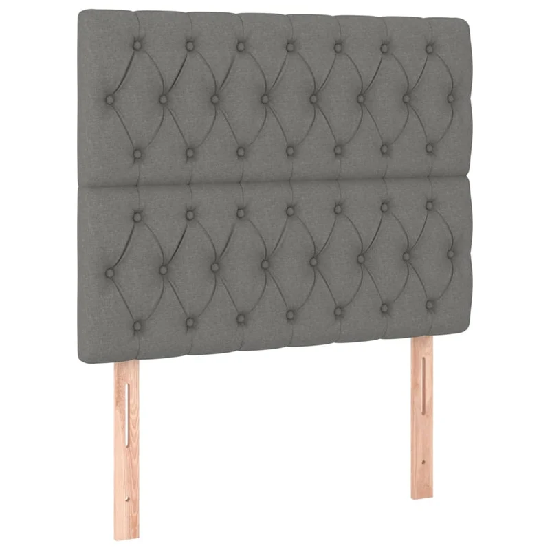 Cadre de lit LED avec sommier tête de lit matelas 90x200cm tissu gris foncé TDL0209363