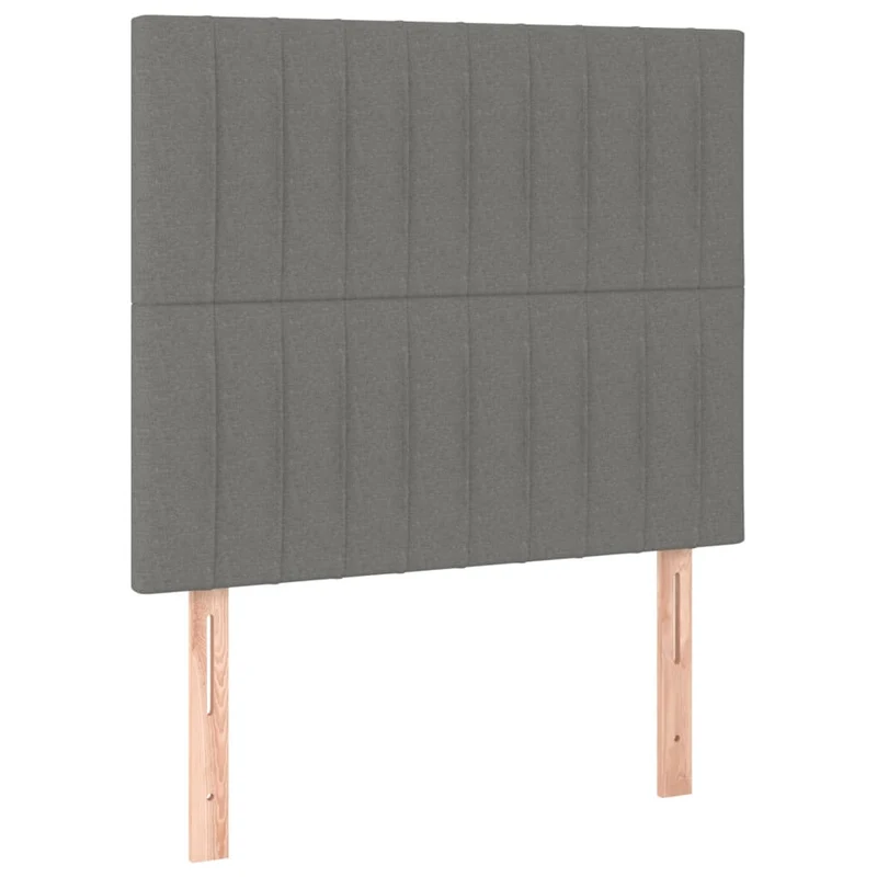 Cadre de lit LED avec sommier tête de lit matelas 90x200cm tissu gris foncé TDL0209362