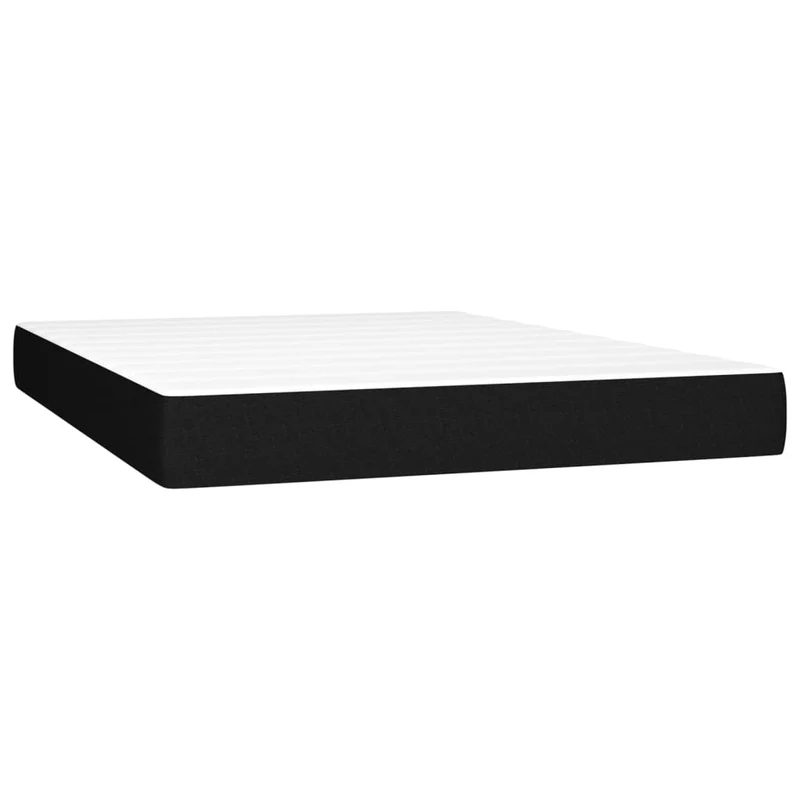 Cadre de lit LED avec sommier tête de lit matelas 140x200 cm tissu noir TDL0209214