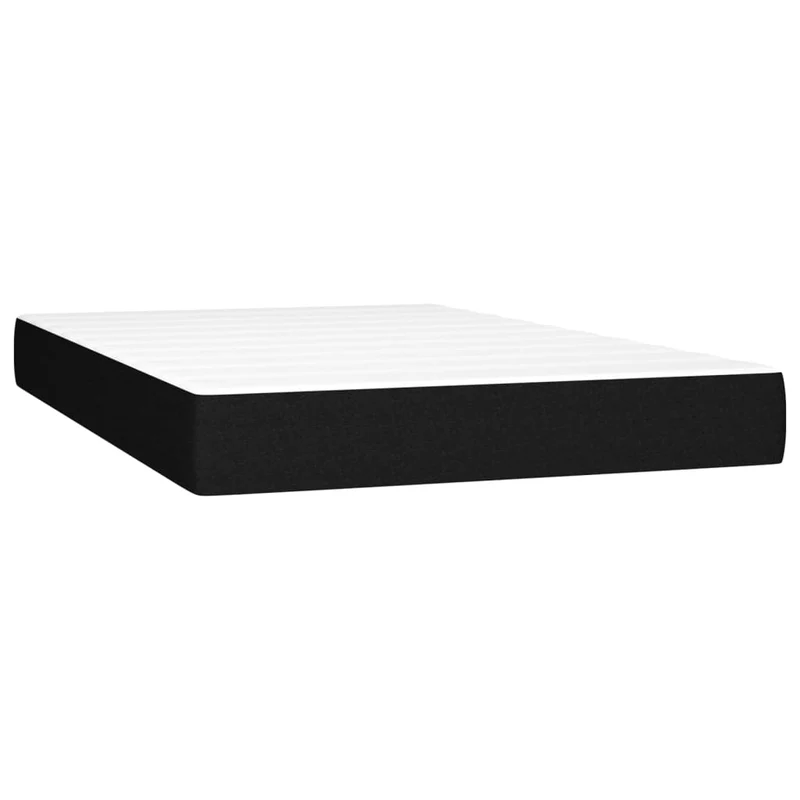 Cadre de lit LED avec sommier tête de lit matelas 120 x 200 cm tissu noir TDL0209301