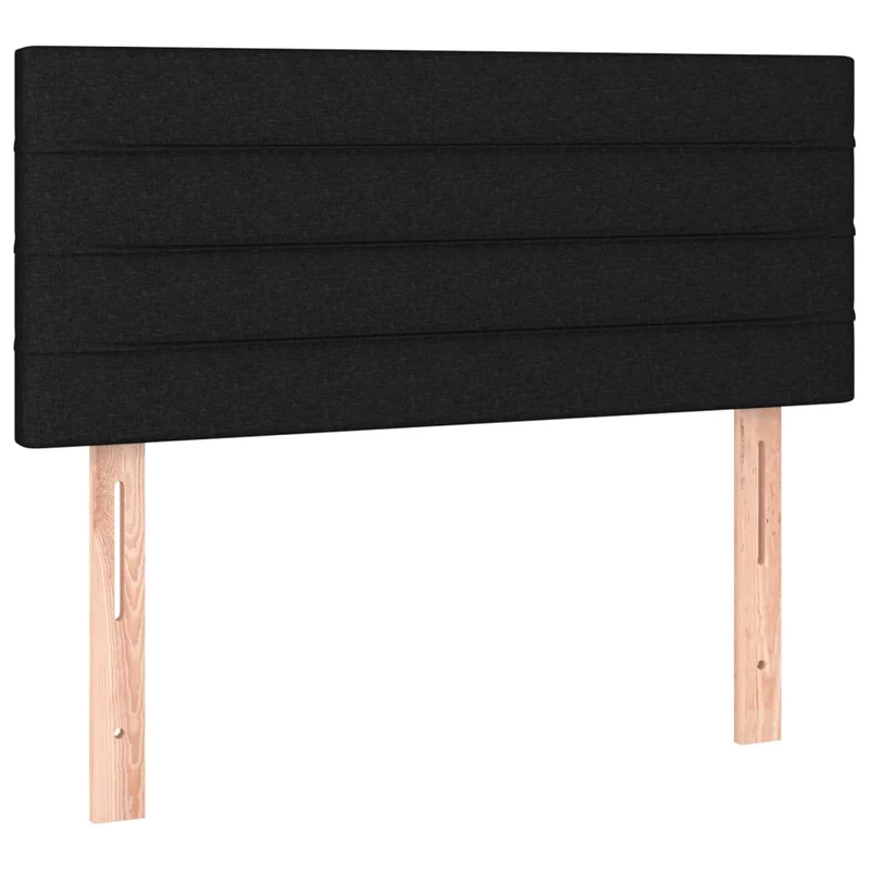 Cadre de lit LED avec sommier tête de lit matelas 120 x 200 cm tissu noir TDL0209293