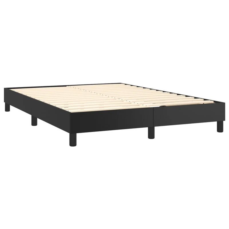 Cadre de lit LED avec sommier tête de lit matelas 140x200cm synthétique noir TDL0209196
