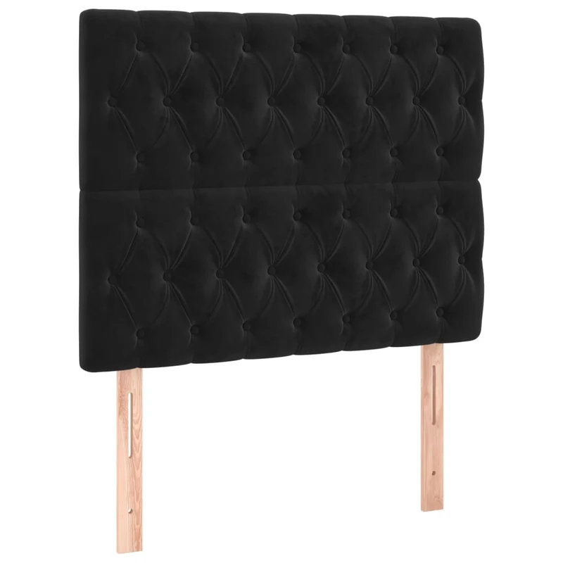 Cadre de lit LED avec sommier tête de lit matelas 120 x 200 cm tissu velours noir TDL0209281