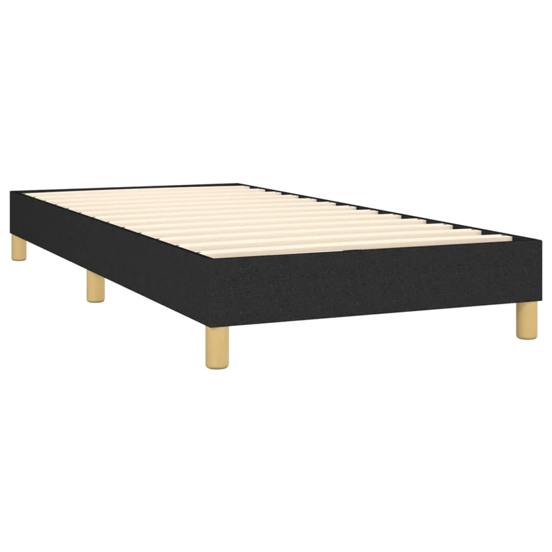 Cadre de lit LED avec sommier tête de lit matelas 90x200 cm tissu noir TDL0209016