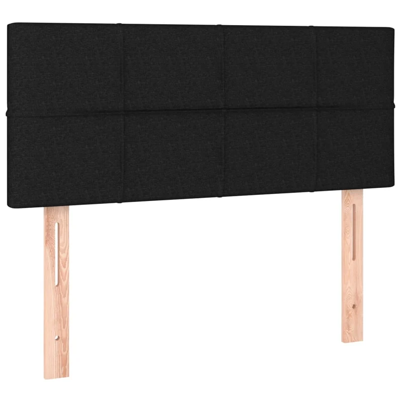 Cadre de lit LED avec sommier tête de lit matelas 90x200 cm tissu noir TDL0209016