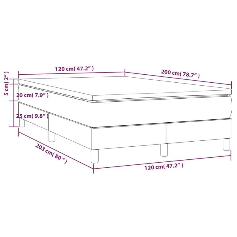 Sommier tapissier avec matelas 120x200 cm synthétique noir TDL0208739