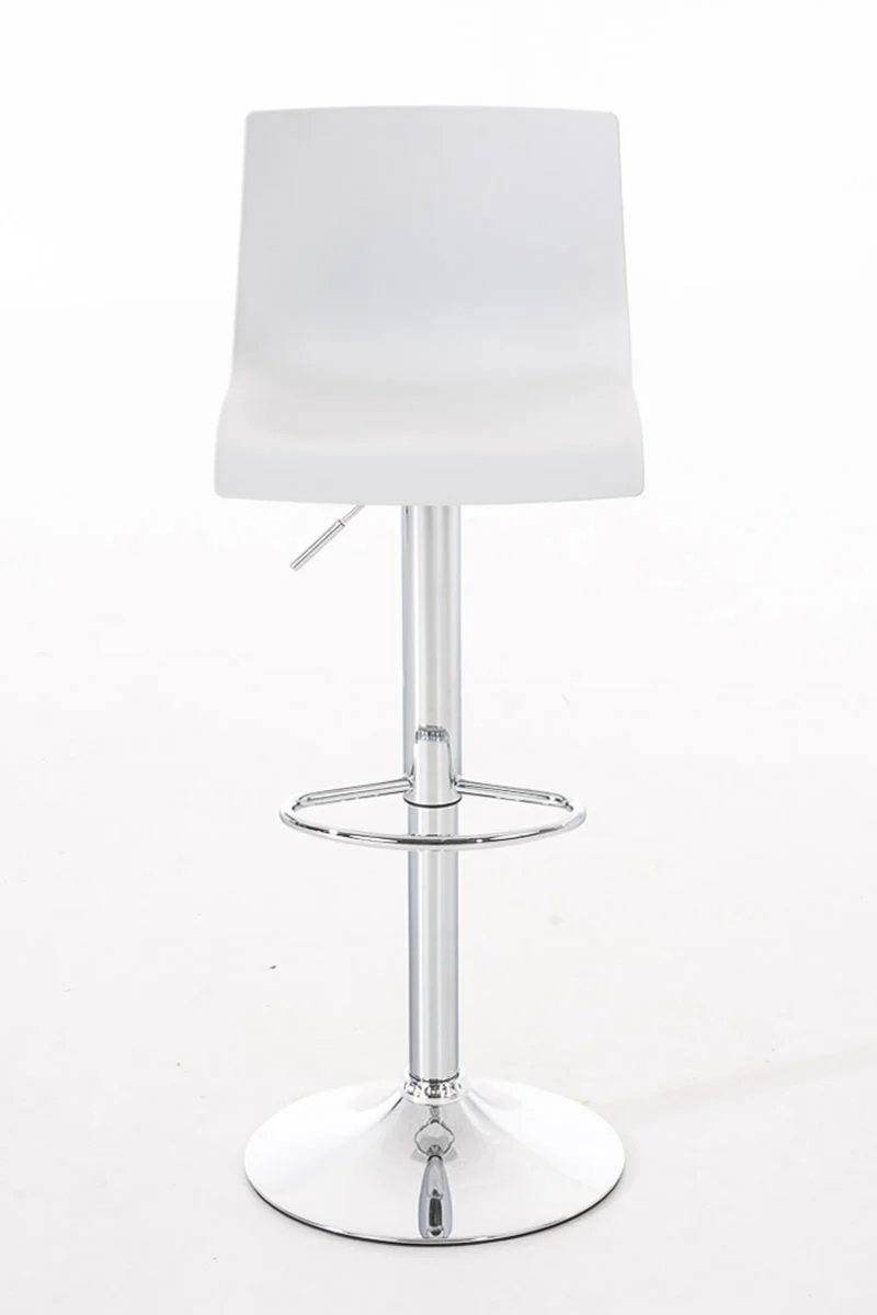 Set de 2 tabourets de bar avec repose-pieds plastique blanc design moderne hauteur réglable 10_0000816