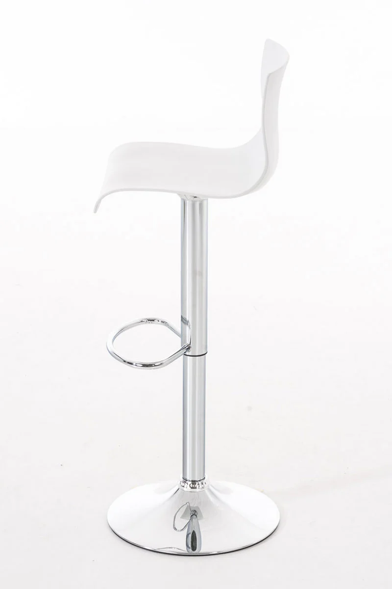 Set de 2 tabourets de bar avec repose-pieds plastique blanc design moderne hauteur réglable 10_0000816