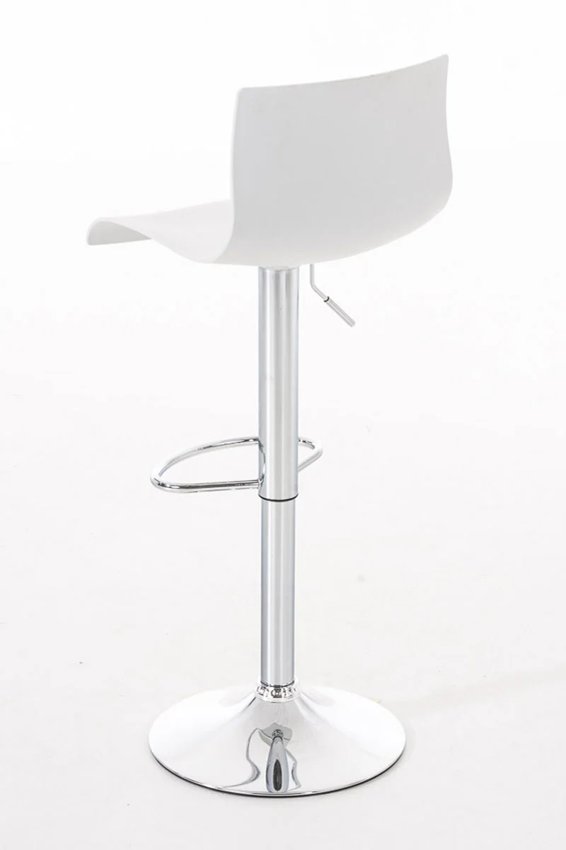 Set de 2 tabourets de bar avec repose-pieds plastique blanc design moderne hauteur réglable 10_0000816