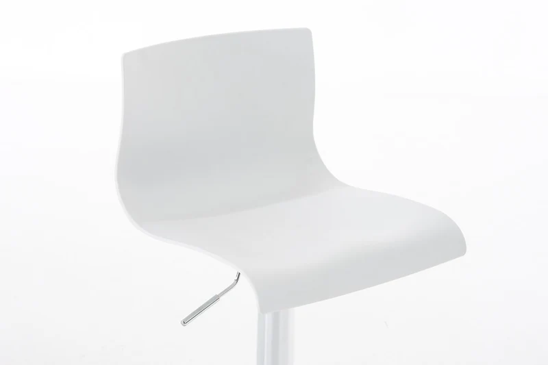Set de 2 tabourets de bar avec repose-pieds plastique blanc design moderne hauteur réglable 10_0000816