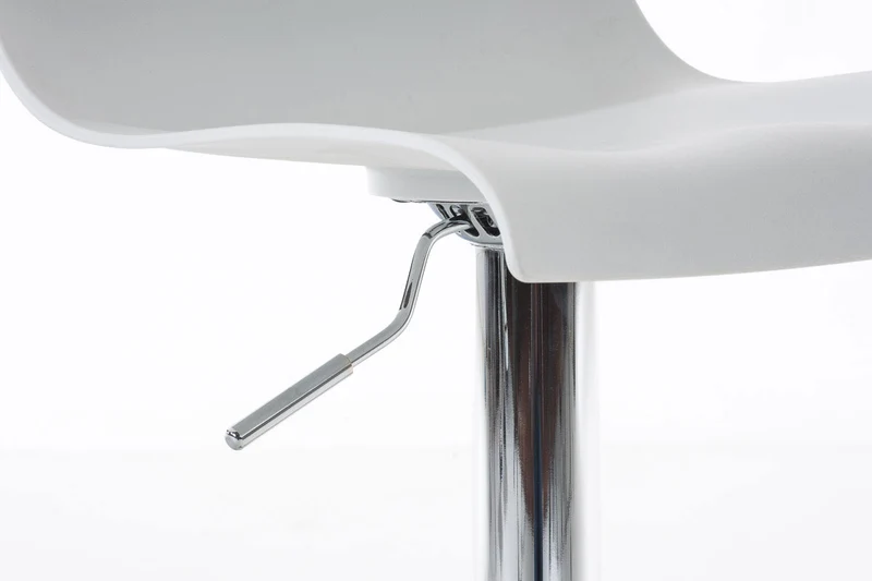 Set de 2 tabourets de bar avec repose-pieds plastique blanc design moderne hauteur réglable 10_0000816