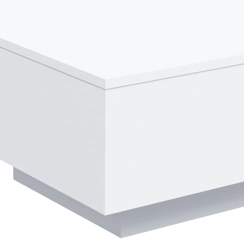 Table basse design moderne et contemporaine 55 x 55 x 31 cm bois d'ingénierie blanc DEC037896