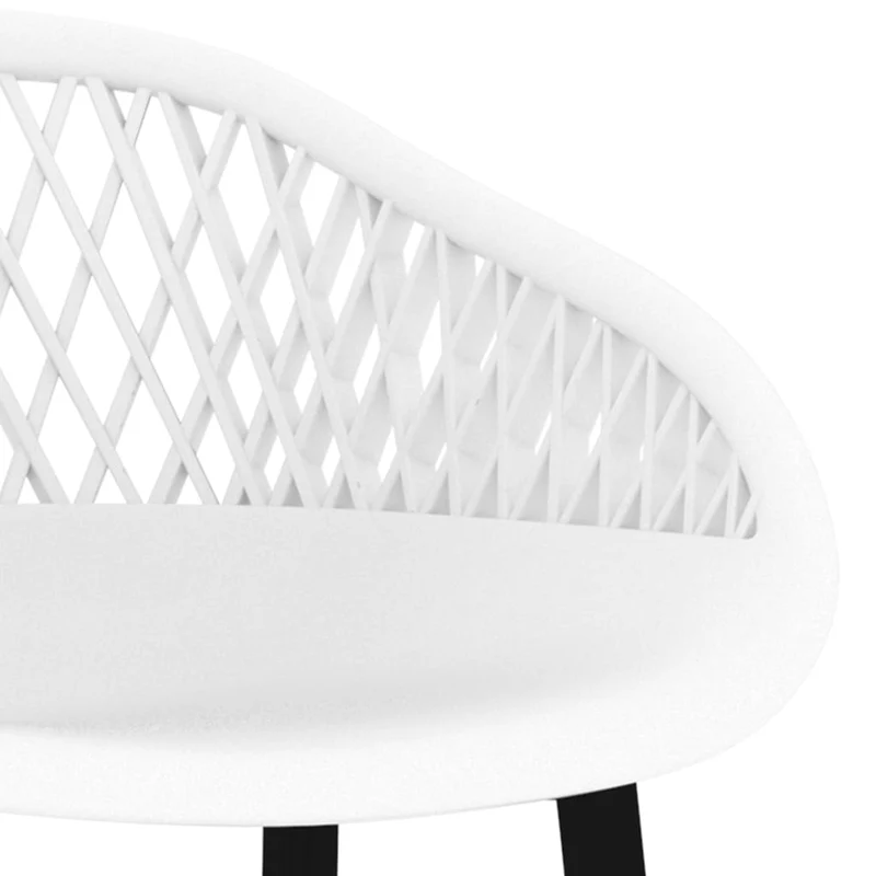 Tabourets de bar x4 chaises haute aspect de maille en PP blanc et métal DEC029410