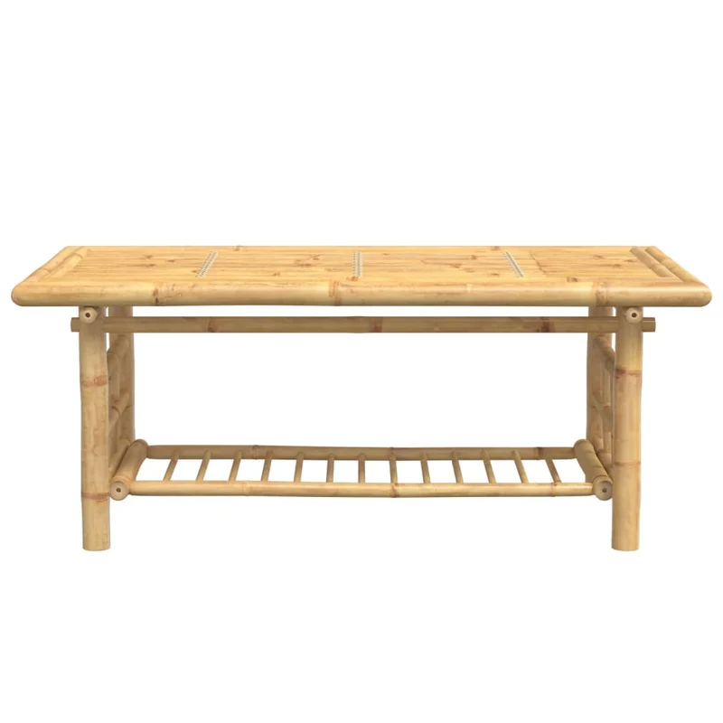 Table basse de salon design exotique 110 x 55 x 45 cm bambou avec une finition naturelle DEC037001