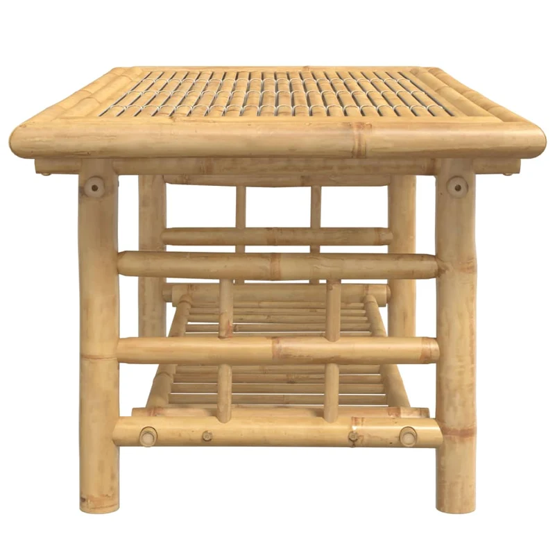 Table basse de salon design exotique 110 x 55 x 45 cm bambou avec une finition naturelle DEC037001