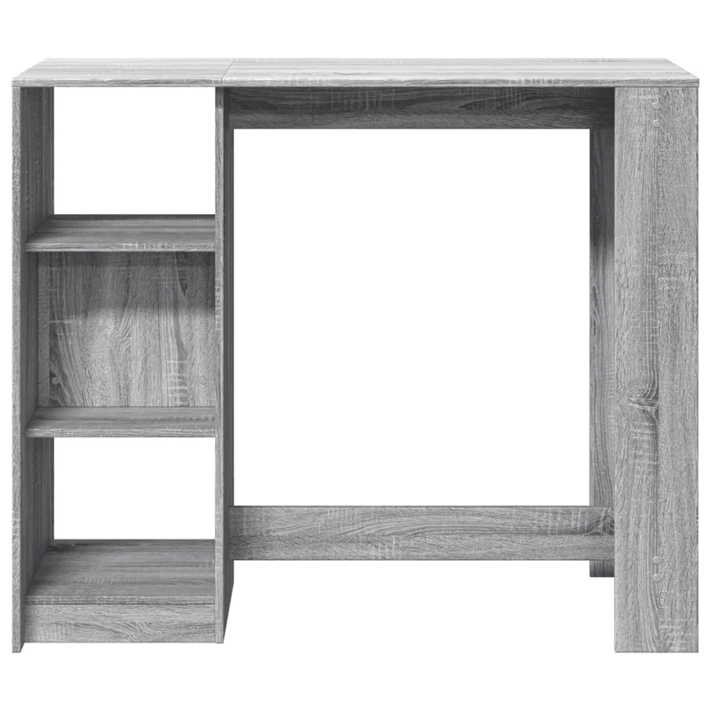 Table d’appoint multifonction avec étagère 124 x 46 x 103,5 cm en bois d'ingénierie gris DEC036354