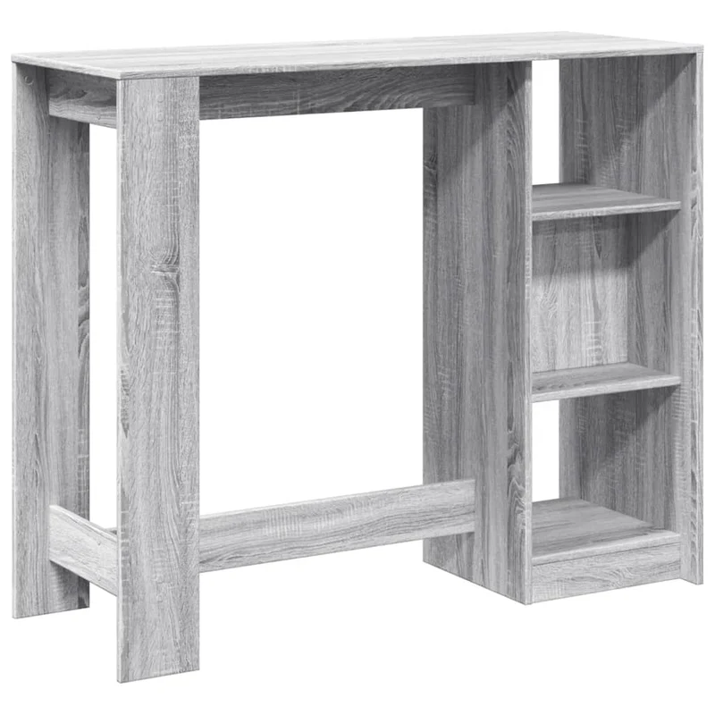 Table d’appoint multifonction avec étagère 124 x 46 x 103,5 cm en bois d'ingénierie gris DEC036354